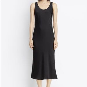 Vince black satin slip dress